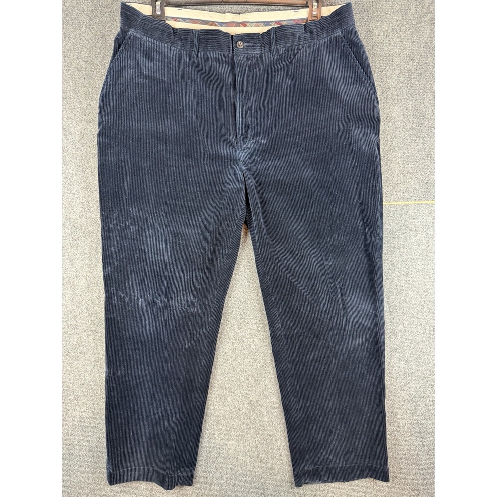 Vintage Polo Ralph Lauren Pants Mens 40x30 Blue Corduroy Flat Front Preppy